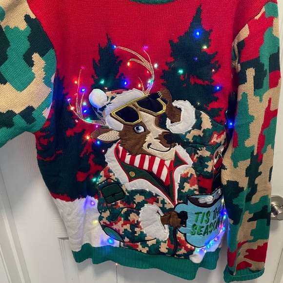 Ugly Christmas sweater light up Celebrate Together with drink holder. - Picture 3 of 5